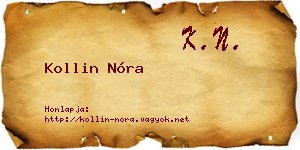 Kollin Nóra névjegykártya